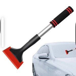 Red and Black Ice Scraper with Foam Grip NWOT